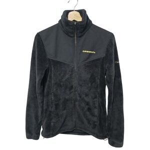 University Of Oregon Ducks Columbia Plush Fleece Jacket Women's Size S Full Zip